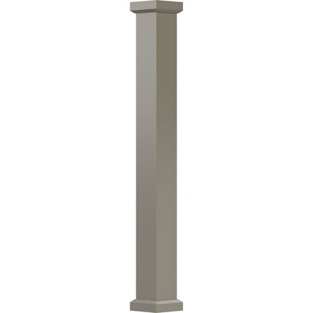 Ekena Millwork 6" x 10' Endura-Aluminum Empire Style Column, Square Shaft (Load-Bearing 12,000 lbs) Non-Tapered EA0610ENPSFEMEM